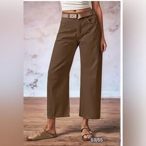 Flamingals Solid Stitch Detail Mid Waist Crop Straight Leg Jeans Size Small NWT